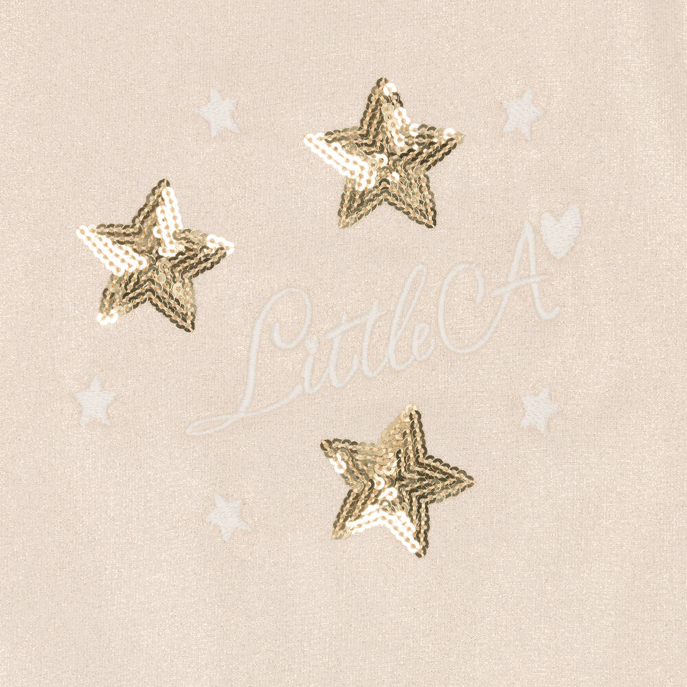 A Dee-Золотистый спортивный костюм из хлопкового джерси со звездами | Childrensalon Outlet