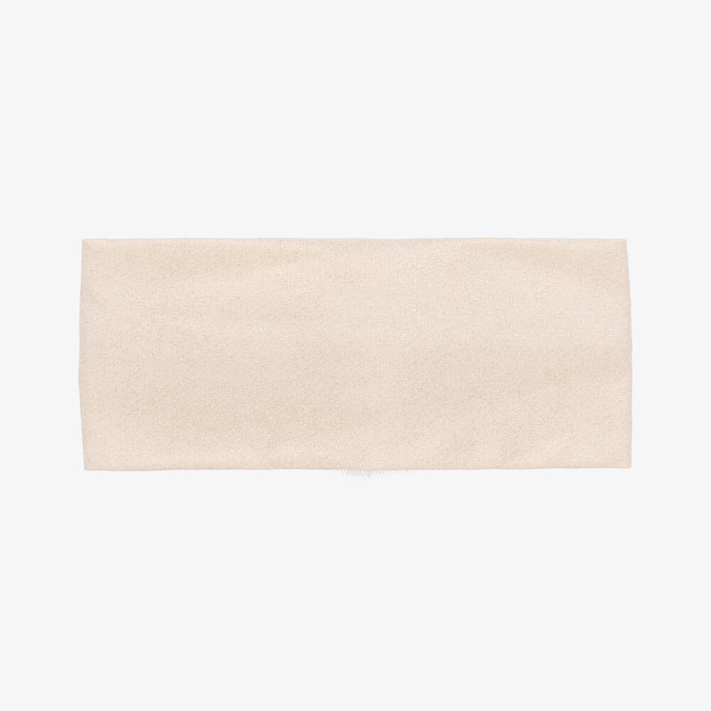 آدي-طوق للرأس قطن جيرسي وتول لون ذهبي للبنات | Childrensalon Outlet