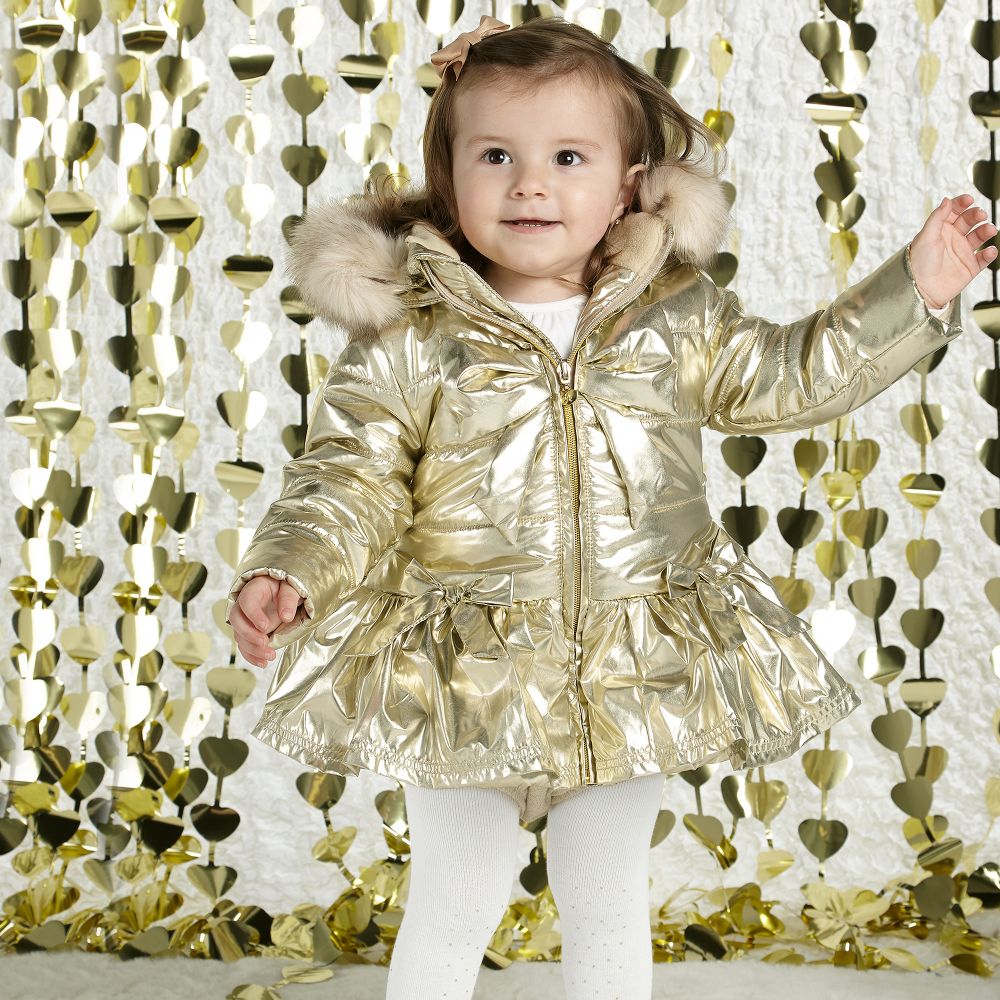 Girls gold coat sales