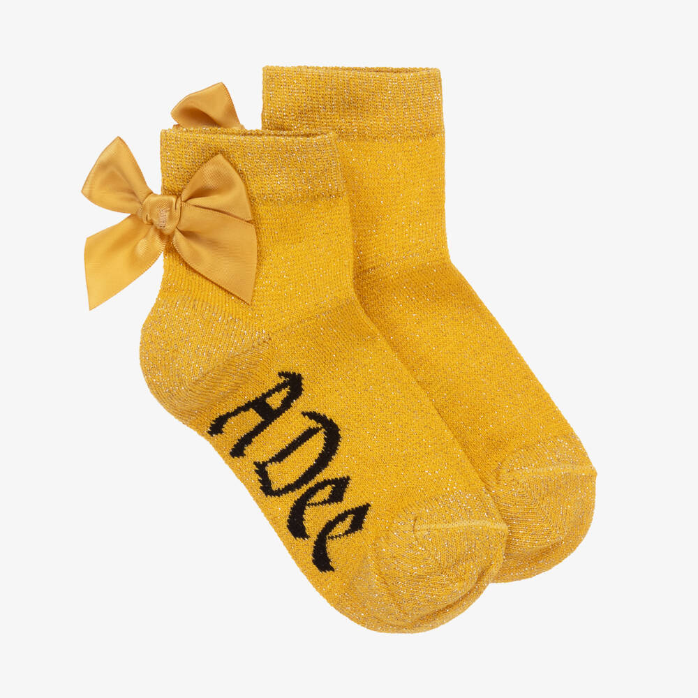 A Dee-Girls Gold Lurex Ankle Socks | Childrensalon Outlet