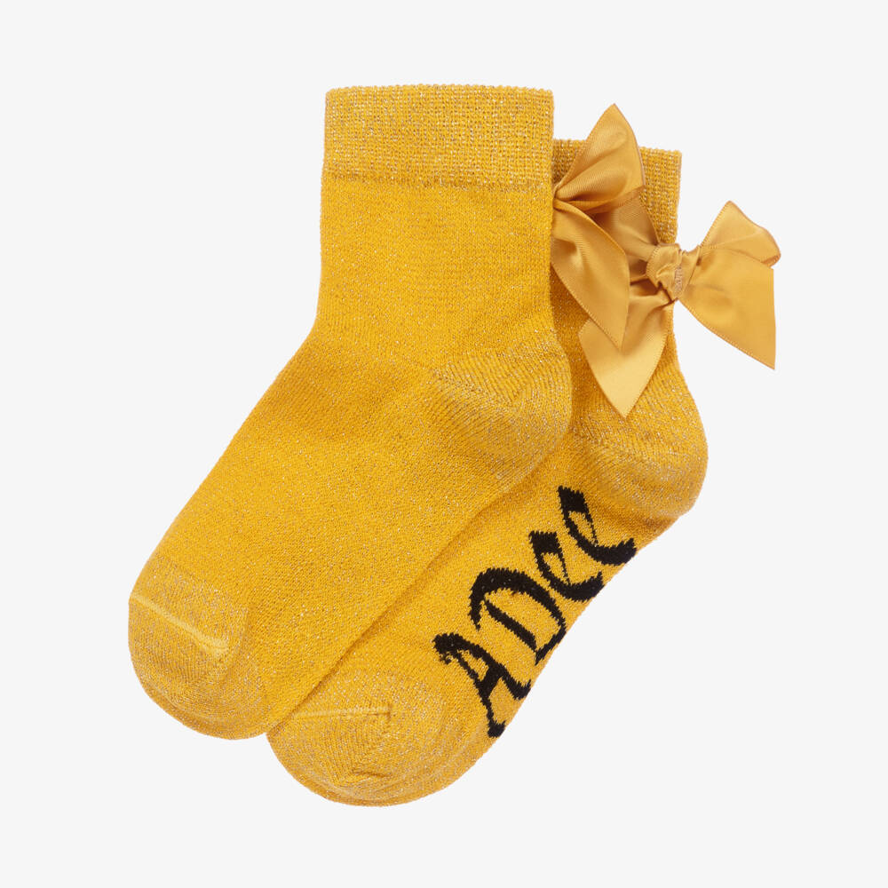 A Dee-Girls Gold Lurex Ankle Socks | Childrensalon Outlet