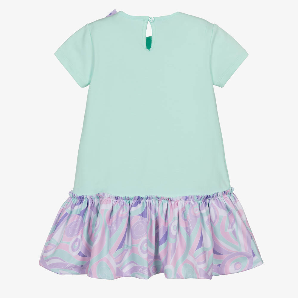 A Dee-Girls Green Cotton Bow Dress | Childrensalon Outlet