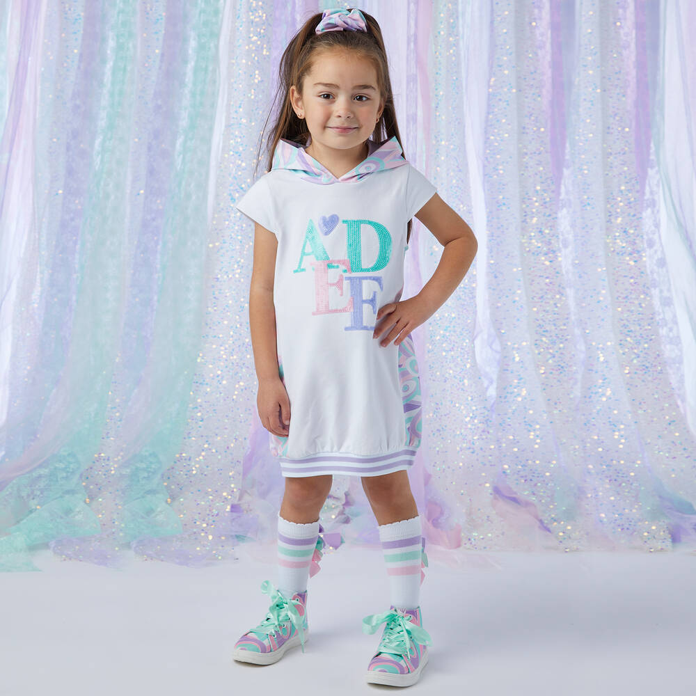 A Dee - Girls Green & Pink High-Top Trainers | Childrensalon
