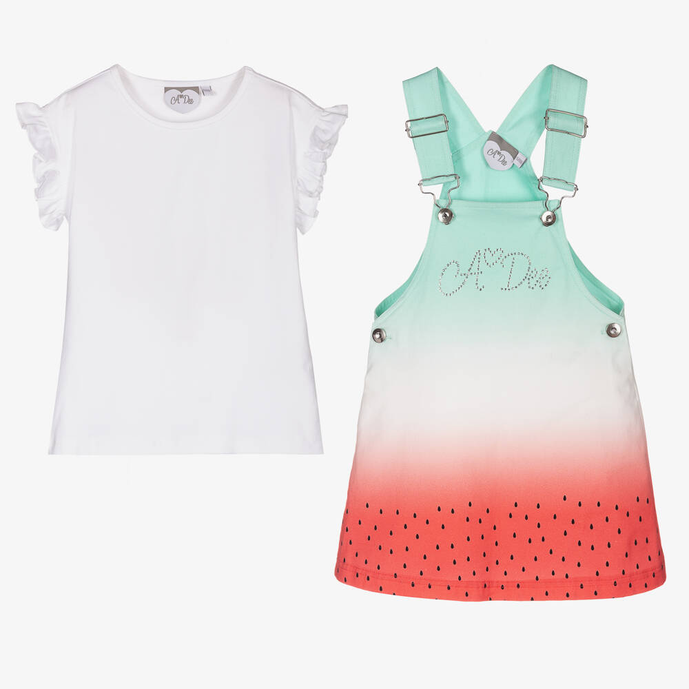A Dee-Топ и зеленый арбузный сарафан | Childrensalon Outlet