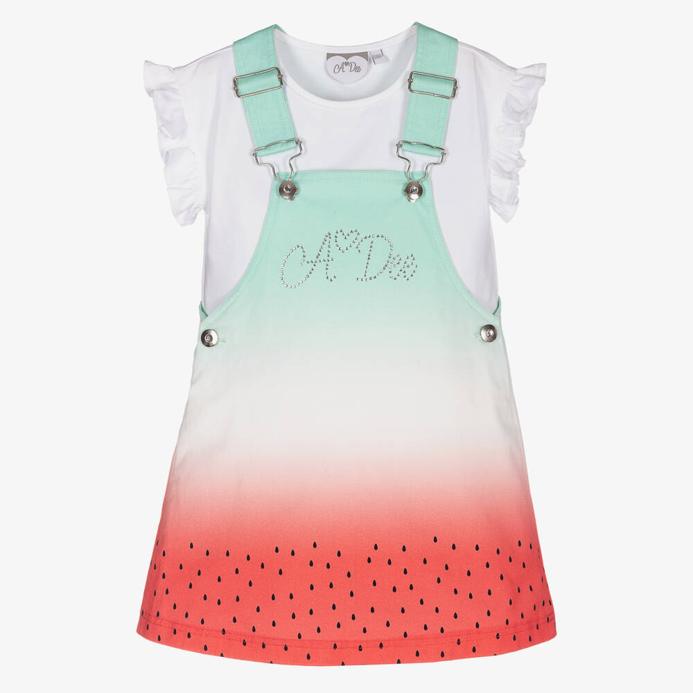 A Dee-Girls Green Watermelon Dress Set | Childrensalon Outlet