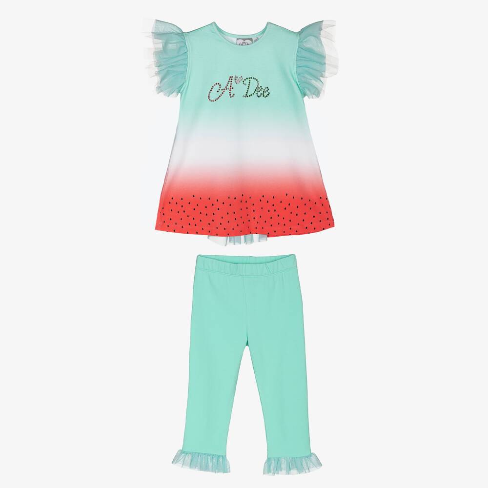 A Dee-Girls Green Watermelon Leggings Set | Childrensalon Outlet