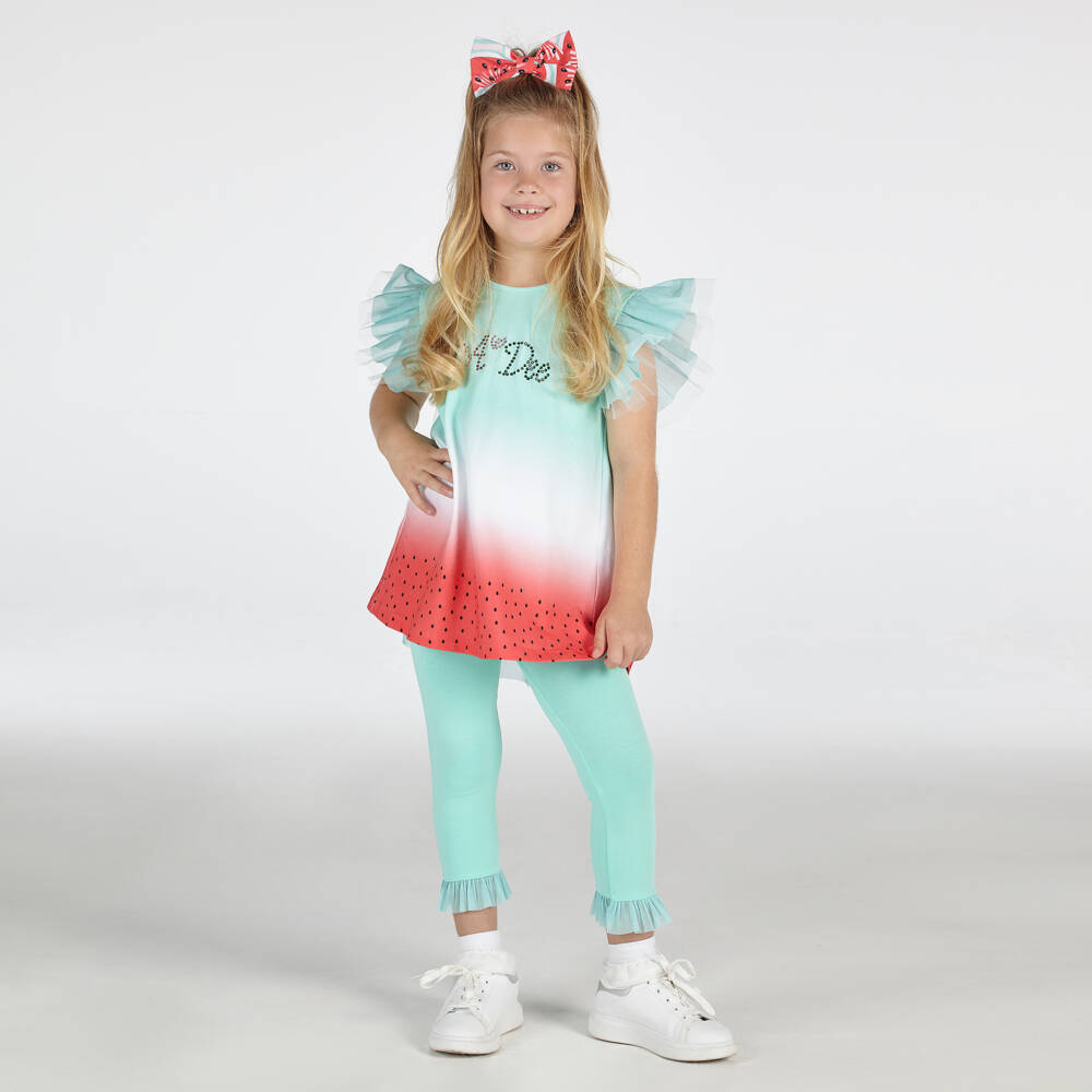 A Dee-Арбузный топ с зелеными легинсами | Childrensalon Outlet