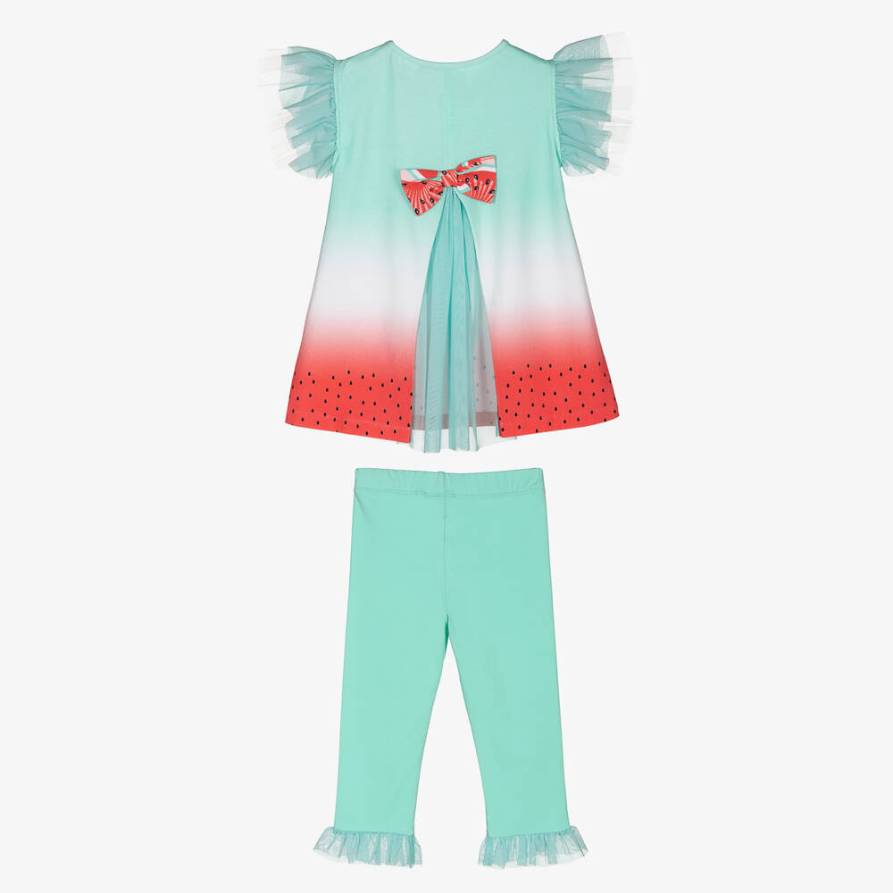 A Dee-Girls Green Watermelon Leggings Set | Childrensalon Outlet