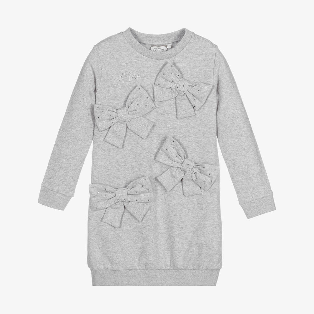 A Dee-Girls Grey Cotton Sweatshirt Dress | Childrensalon Outlet