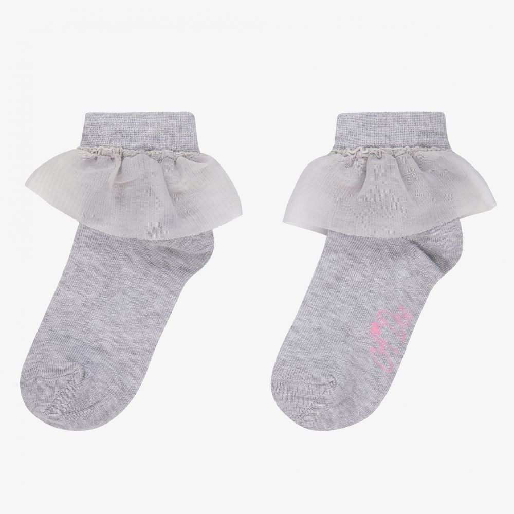 A Dee-Girls Grey Knitted Socks | Childrensalon Outlet
