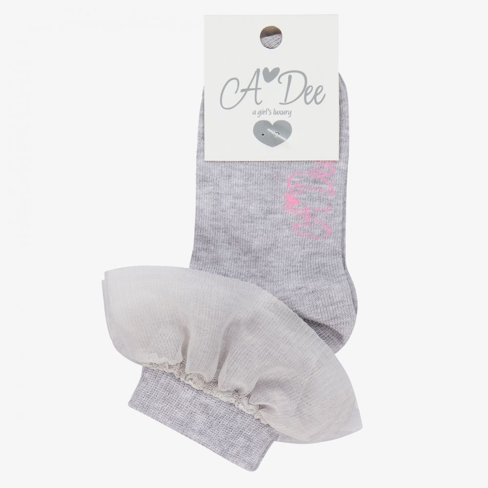 A Dee-Girls Grey Knitted Socks | Childrensalon Outlet