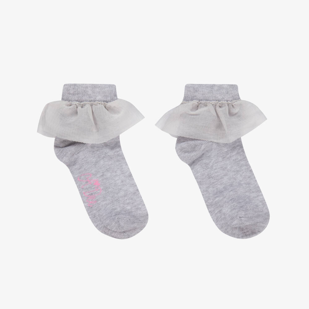 A Dee-Girls Grey Knitted Socks | Childrensalon Outlet