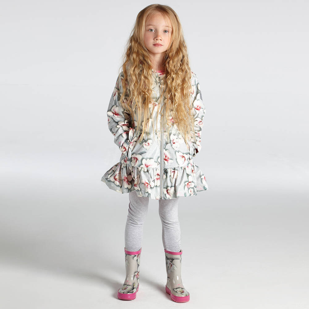 A Dee-Girls Grey & Pink Rain Boots | Childrensalon Outlet