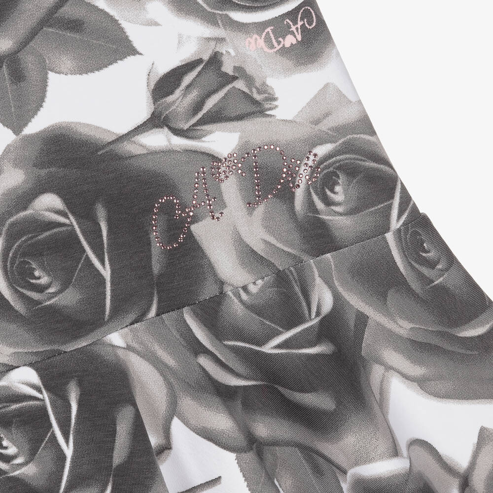 A Dee-Girls Grey Rose Jersey Dress | Childrensalon Outlet