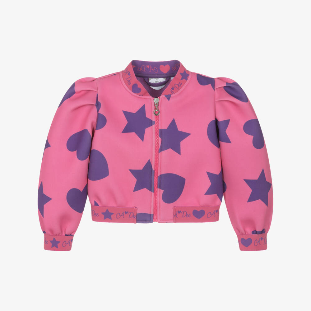 A Dee-Girls Heart Pattern Zip Jacket | Childrensalon Outlet