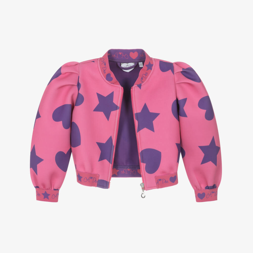 A Dee-Girls Heart Pattern Zip Jacket | Childrensalon Outlet