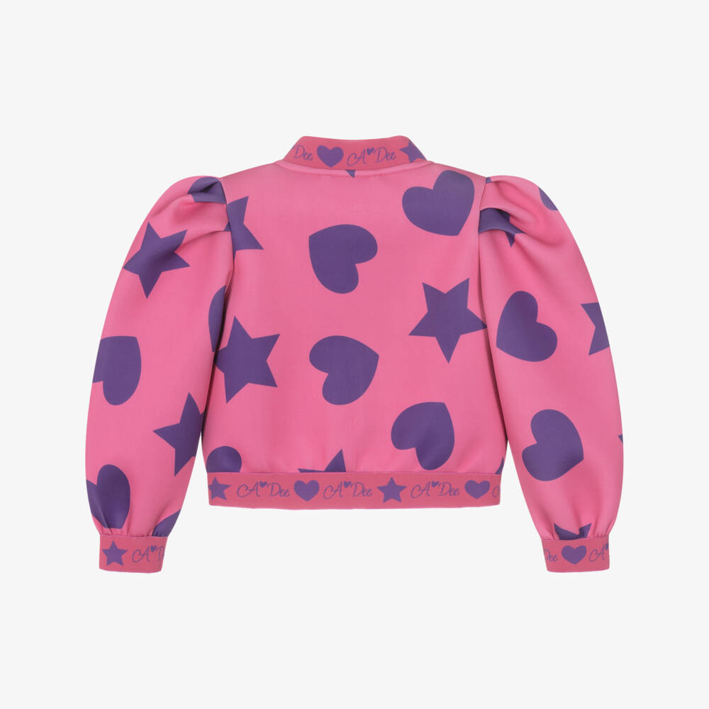 A Dee-Girls Heart Pattern Zip Jacket | Childrensalon Outlet