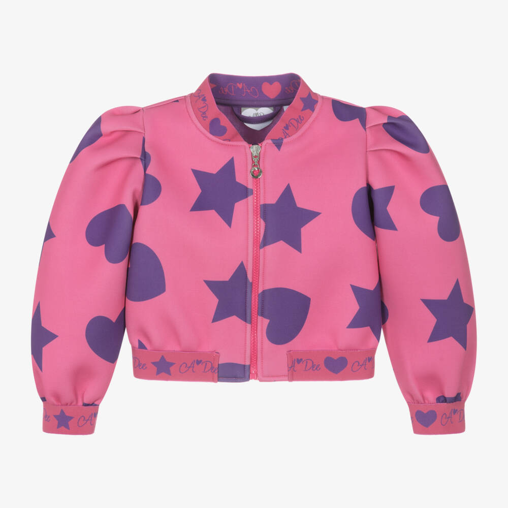 A Dee-Girls Heart Pattern Zip Jacket | Childrensalon Outlet