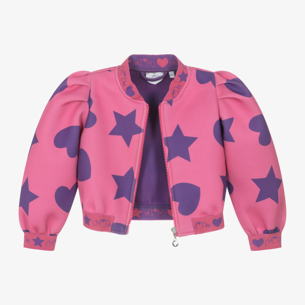 A Dee-Girls Heart Pattern Zip Jacket | Childrensalon Outlet