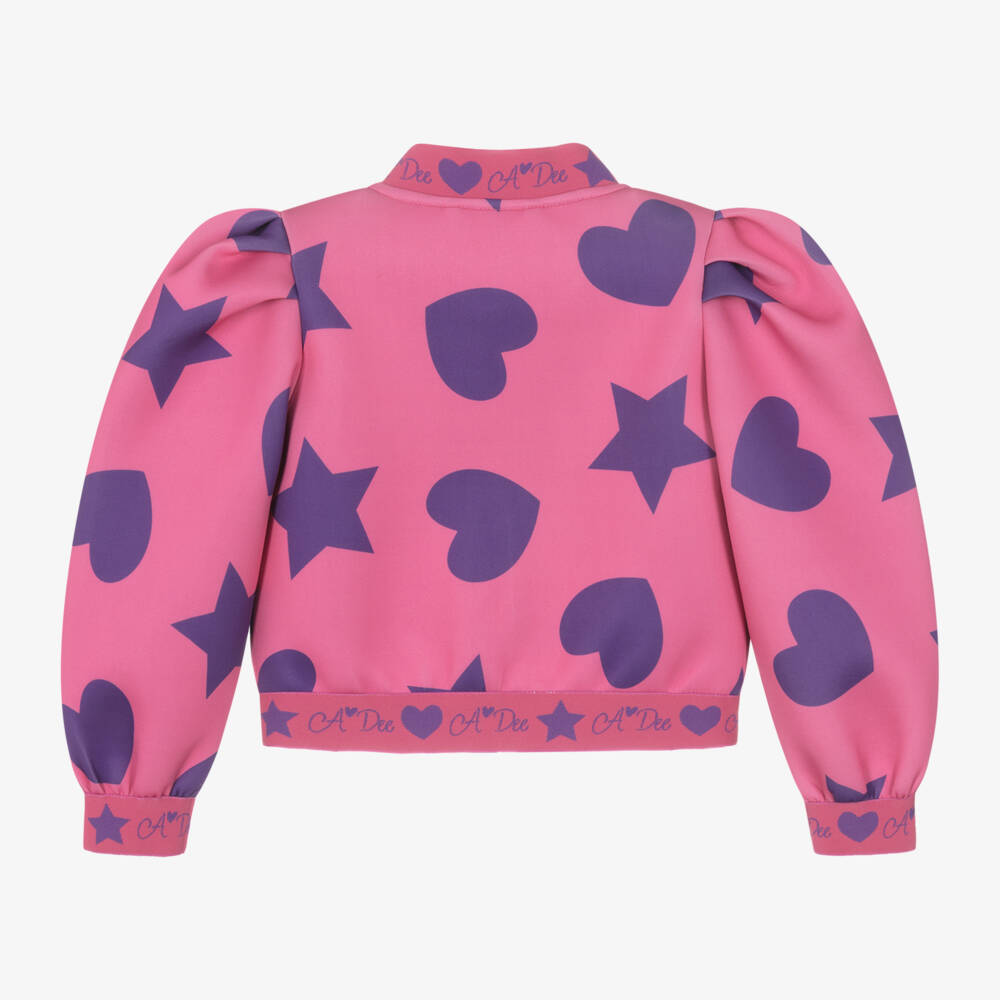 A Dee-Girls Heart Pattern Zip Jacket | Childrensalon Outlet