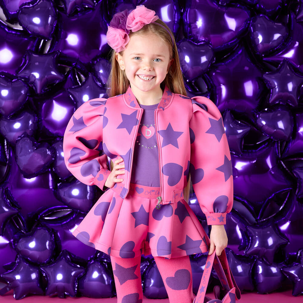 A Dee-Girls Heart Pattern Zip Jacket | Childrensalon Outlet