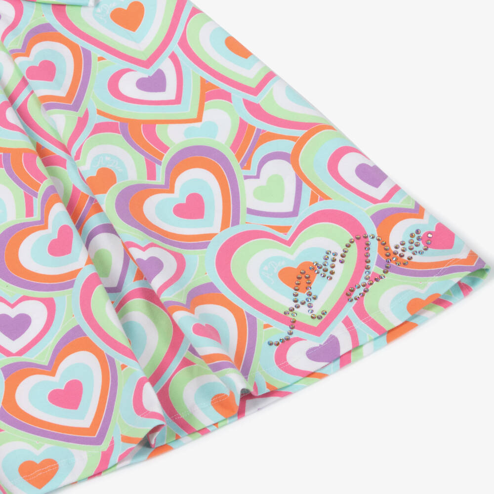 A Dee-Girls Heart-Patterned Pink Bow Dress | Childrensalon Outlet