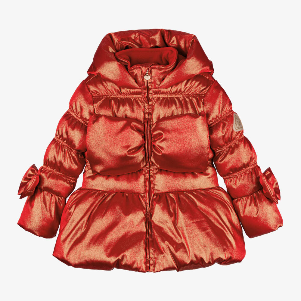 A Dee-Girls Hooded Red Padded Coat | Childrensalon Outlet