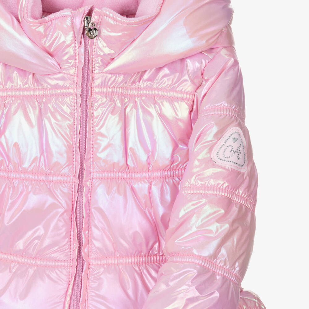 A Dee-Girls Iridescent Pink Puffer Coat  | Childrensalon Outlet