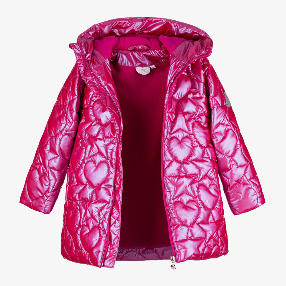 A Dee-Girls Iridescent Pink Quilted Outerwear | Childrensalon Outlet