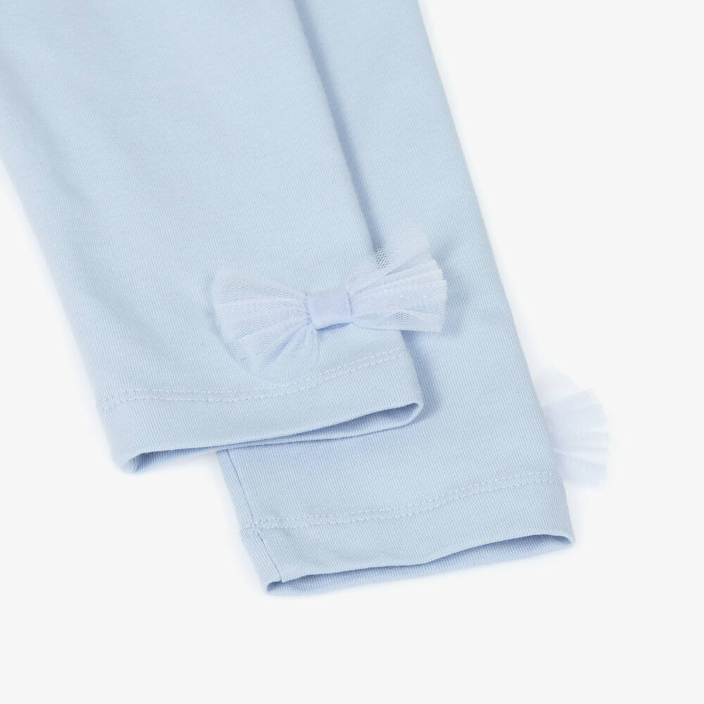 A Dee-Кремовый и синий комплект с леггинсами из тюля для девочек | Childrensalon Outlet