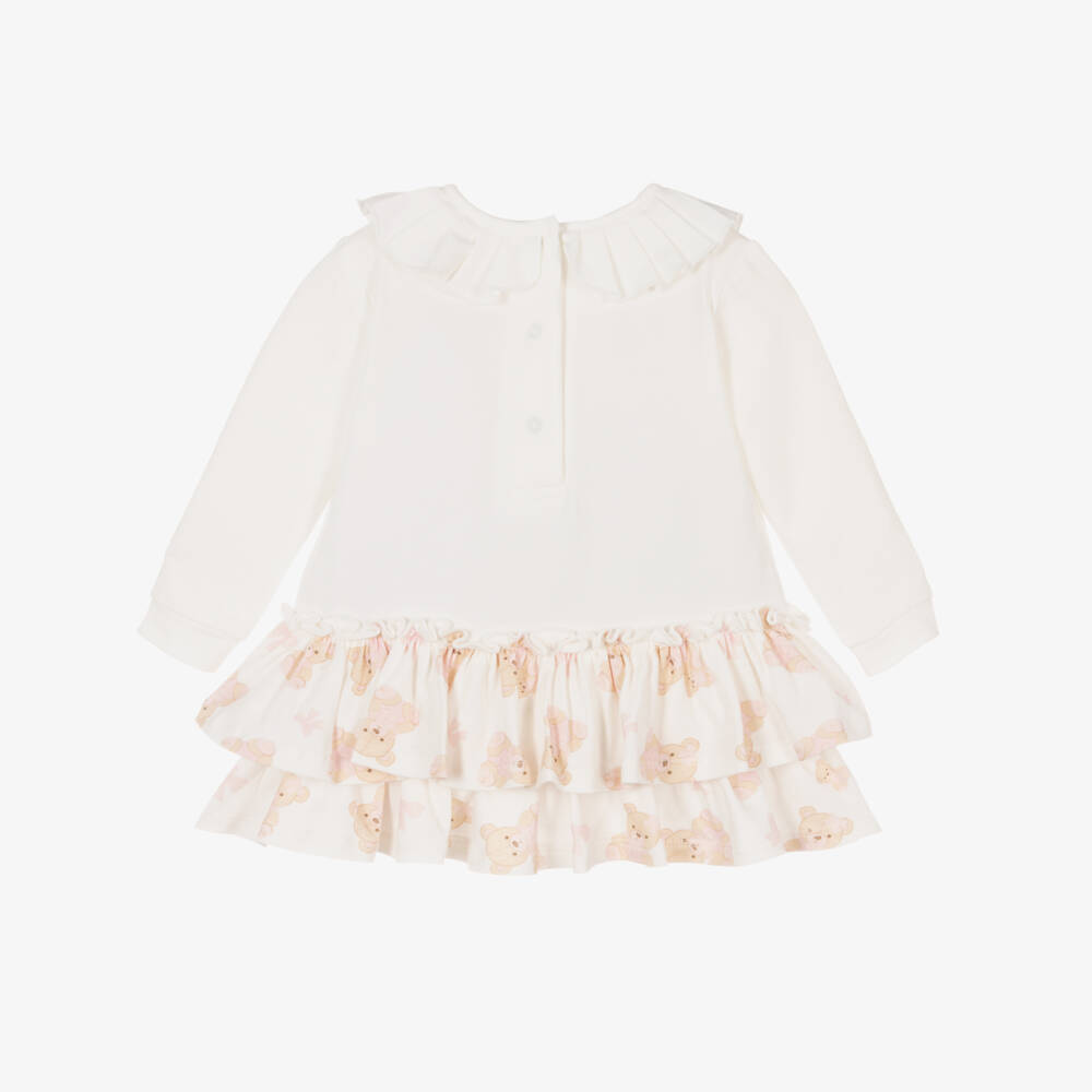 A Dee-Girls Ivory Bear Print Dress | Childrensalon Outlet