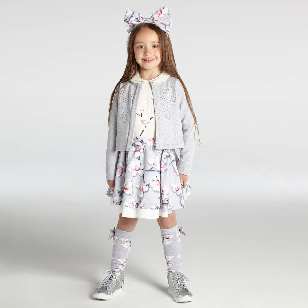 A Dee-Кремовый хлопковый топ с магнолиями | Childrensalon Outlet