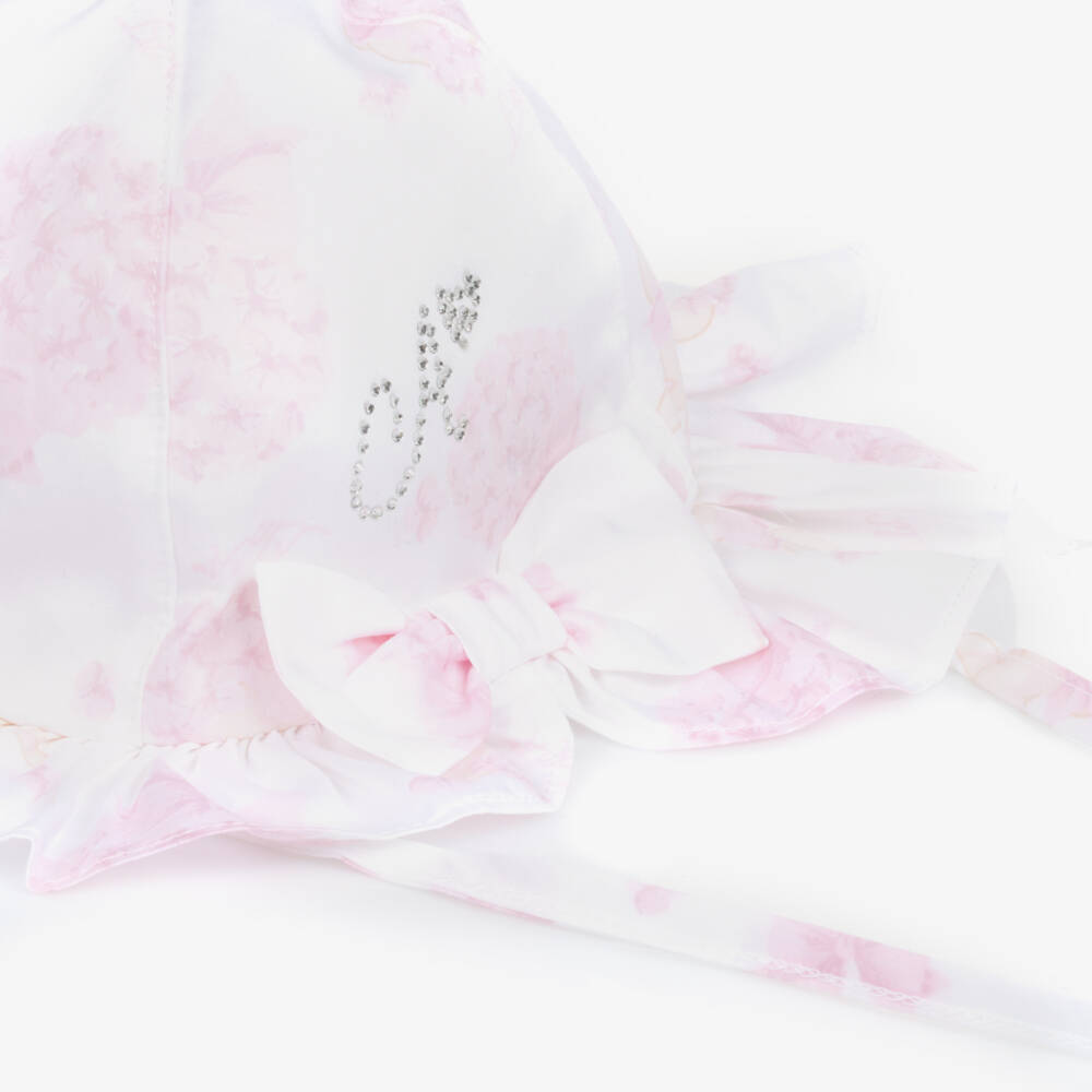A Dee-Girls Ivory Floral Cotton Sun Hat | Childrensalon Outlet