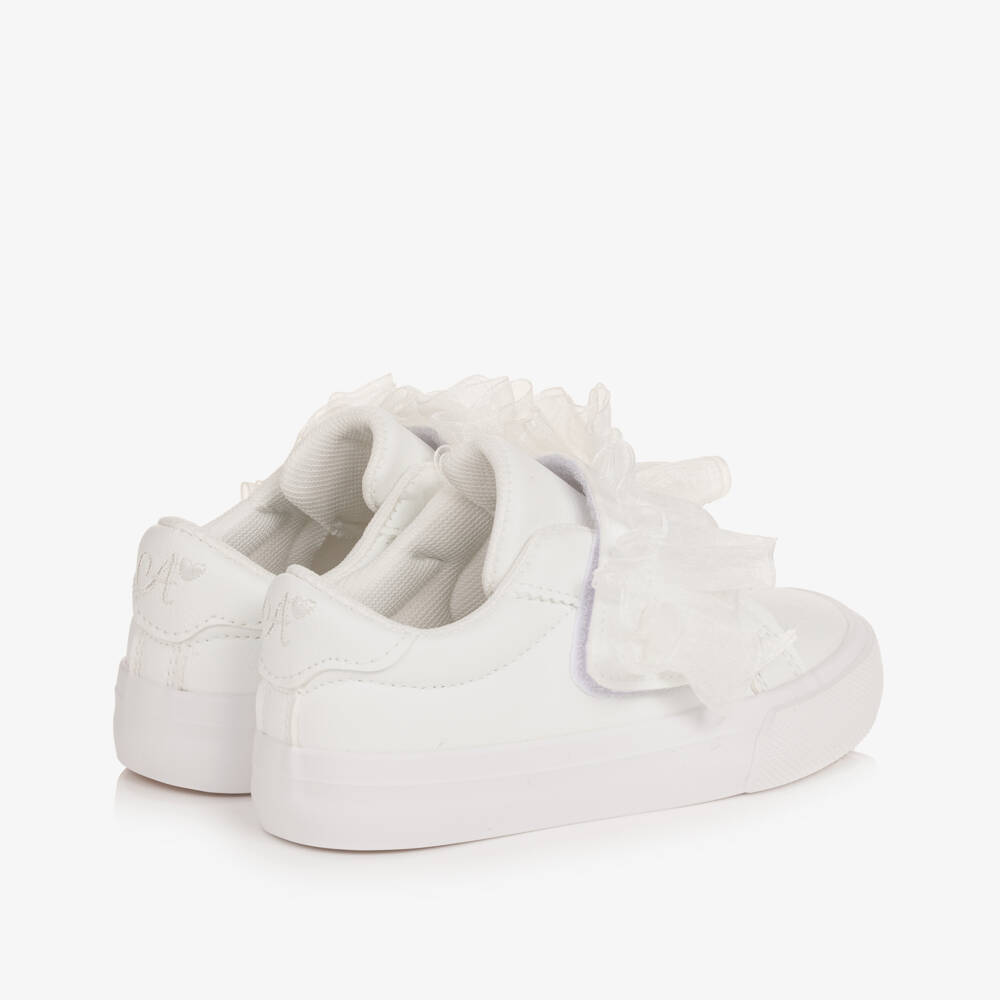 A Dee-Girls Ivory Frill Trainers | Childrensalon Outlet
