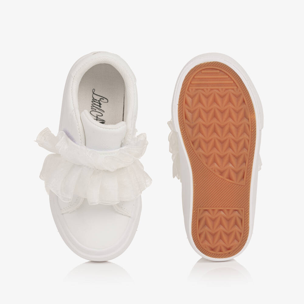 A Dee-Girls Ivory Frill Trainers | Childrensalon Outlet