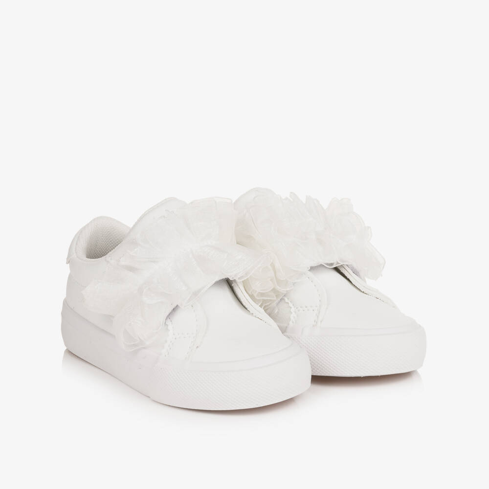 A Dee-Girls Ivory Frill Trainers | Childrensalon Outlet
