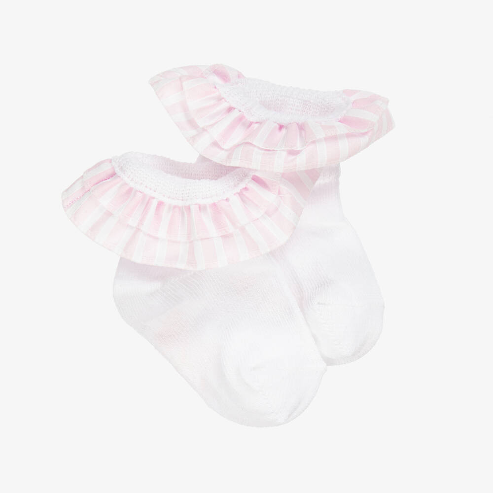 A Dee-Girls Ivory Frilled Ankle Socks | Childrensalon Outlet