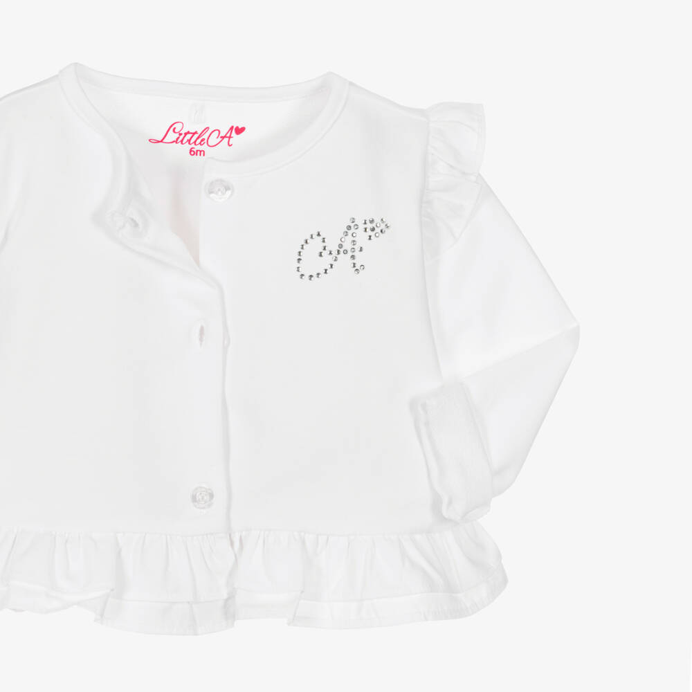 A Dee-Girls' Ivory Knit Cardigan | Childrensalon Outlet