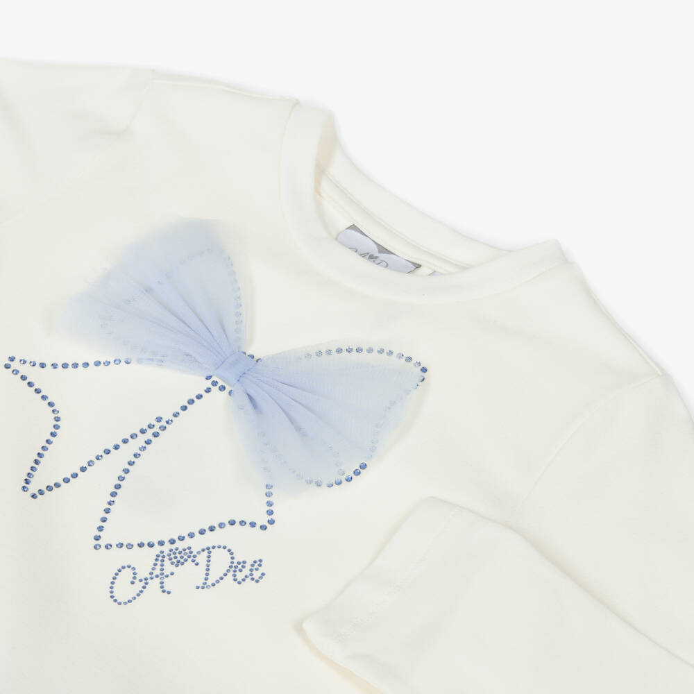 A Dee-Кремовый и синий комплект с леггинсами из тюля для девочек | Childrensalon Outlet