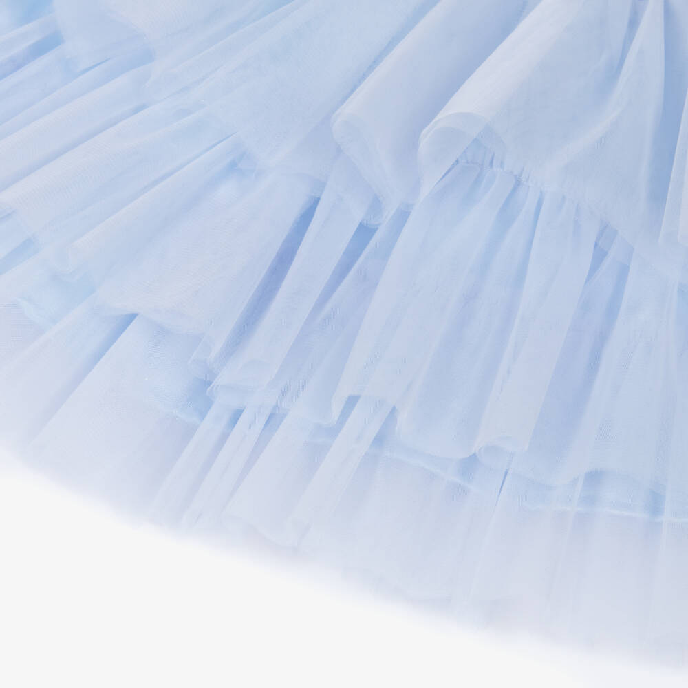 A Dee-Girls Ivory & Pale Blue Tulle Skirt Set | Childrensalon Outlet