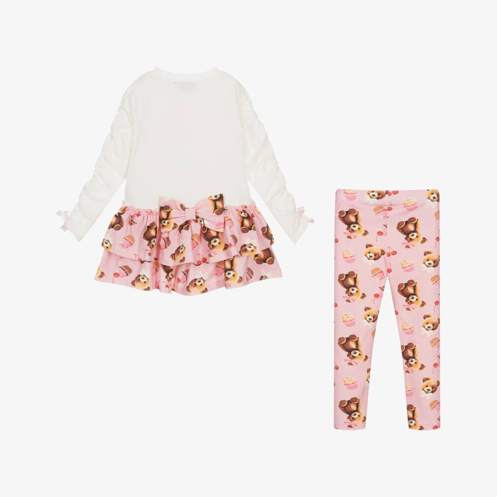 A Dee-طقم ليغينغز وردي بطبعة دمية للبنات | Childrensalon Outlet