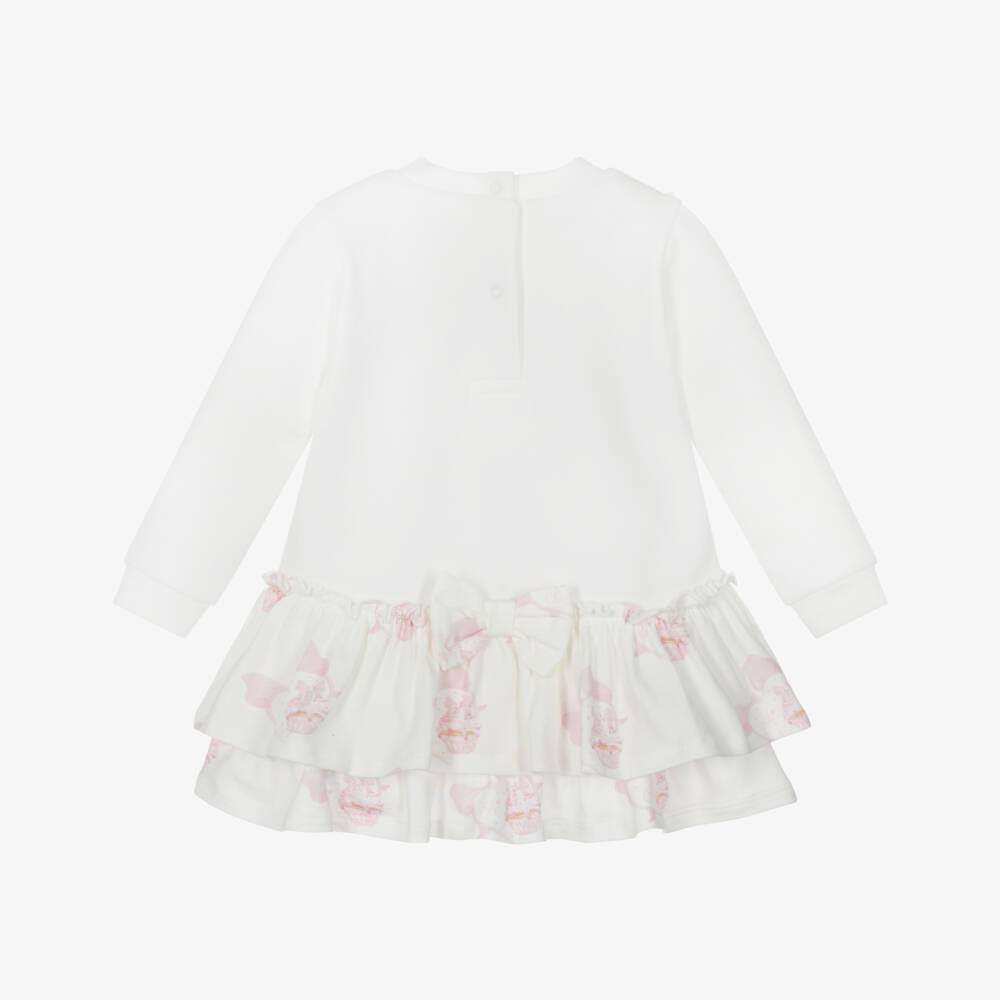 A Dee-Girls Ivory & Pink Cupcake Print Dress | Childrensalon Outlet