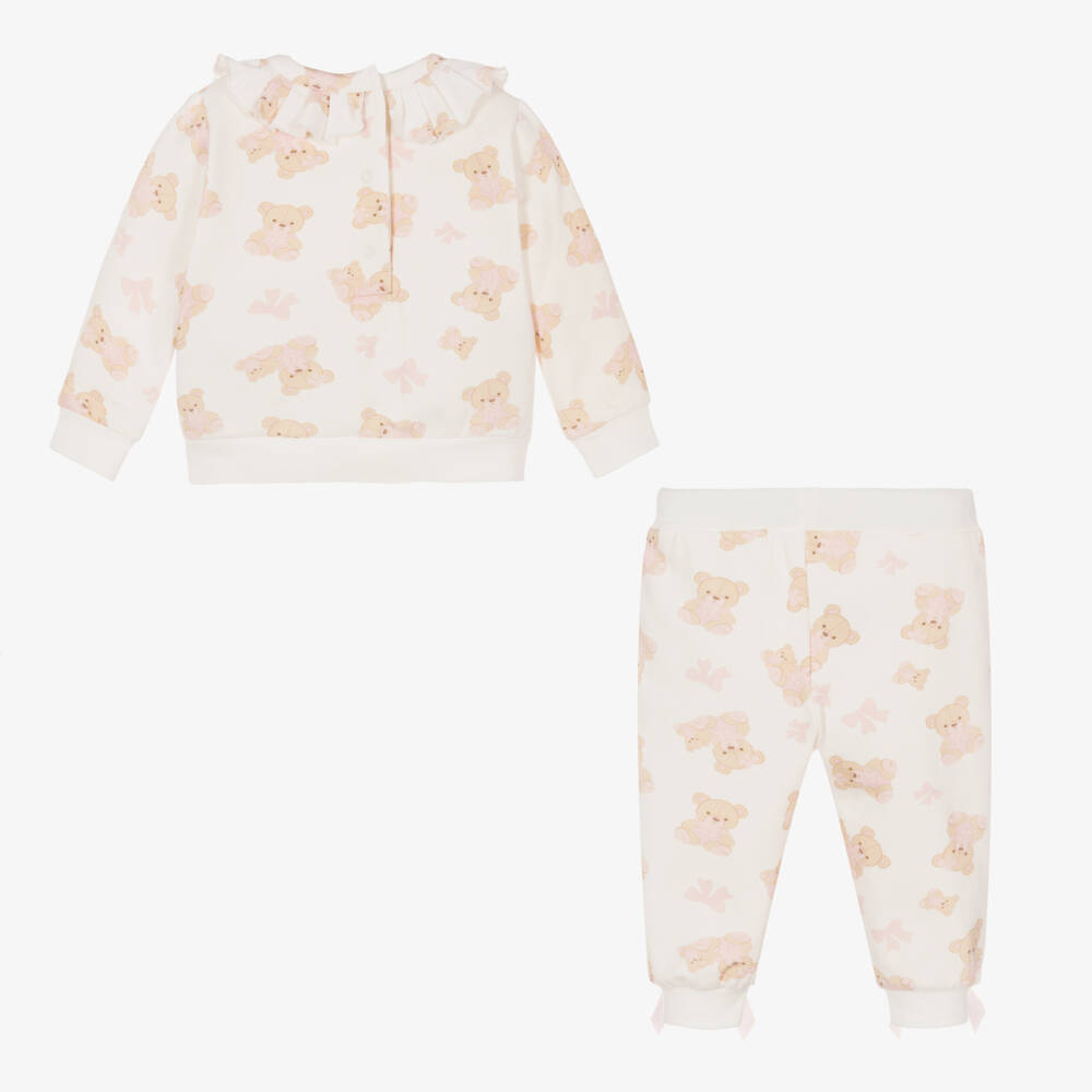 A Dee-Girls Ivory Teddy Bear Loungewear | Childrensalon Outlet