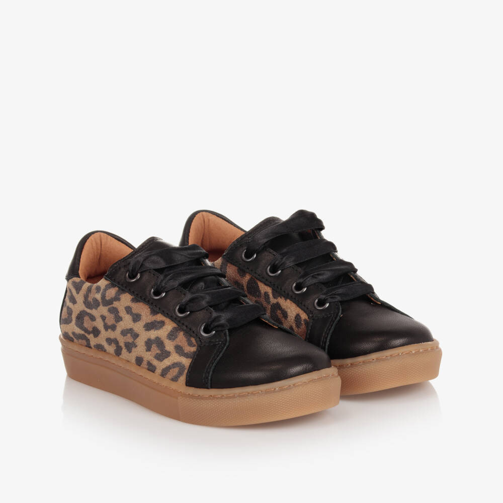 A Dee-Girls Leopard Print Leather Trainers | Childrensalon Outlet