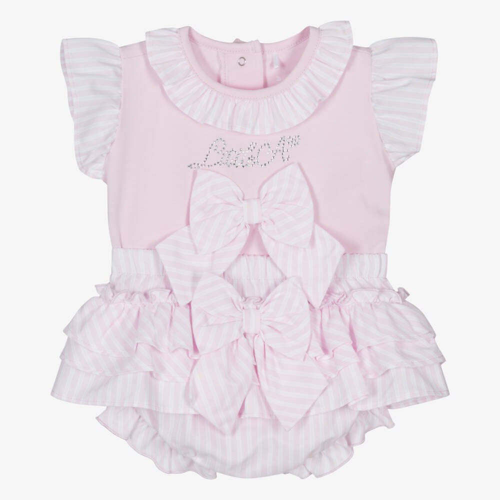 A Dee-Girls Light Pink Bow Ensemble | Childrensalon Outlet