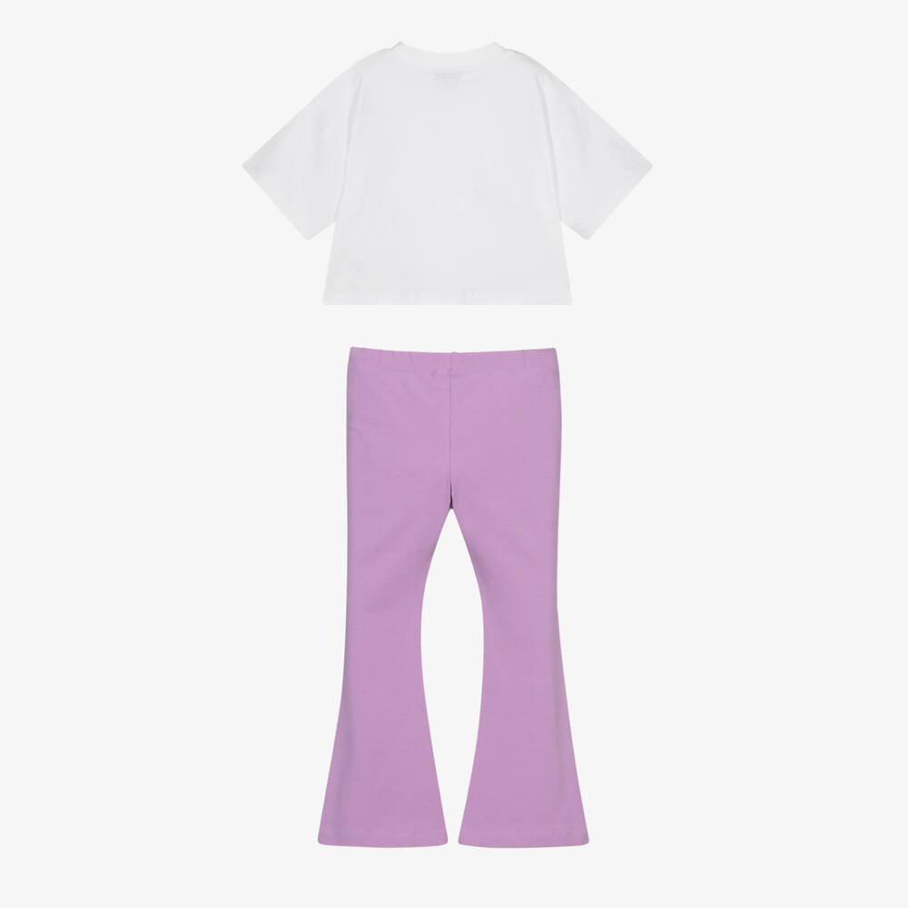 A Dee-Лиловый и кремовый комплект леггинсов для девочек | Childrensalon Outlet