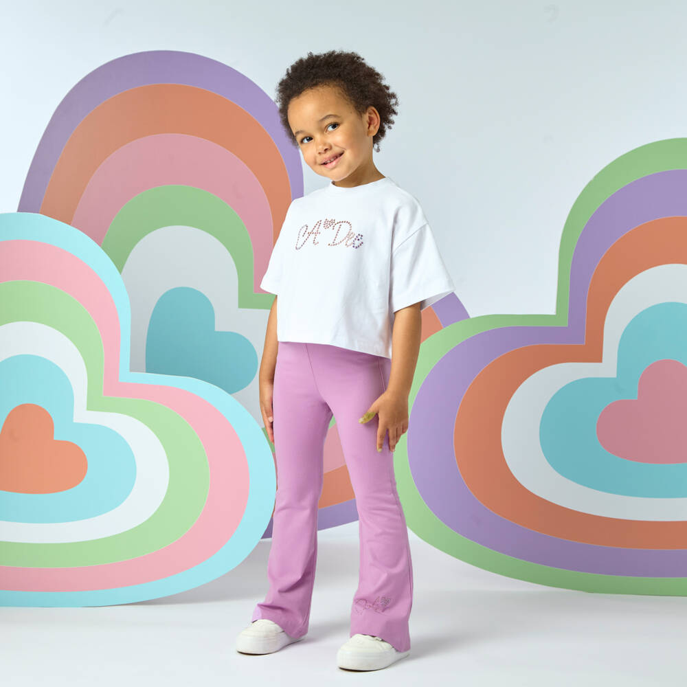 A Dee-طقم بناتي بلون أرجواني وعاجي | Childrensalon Outlet