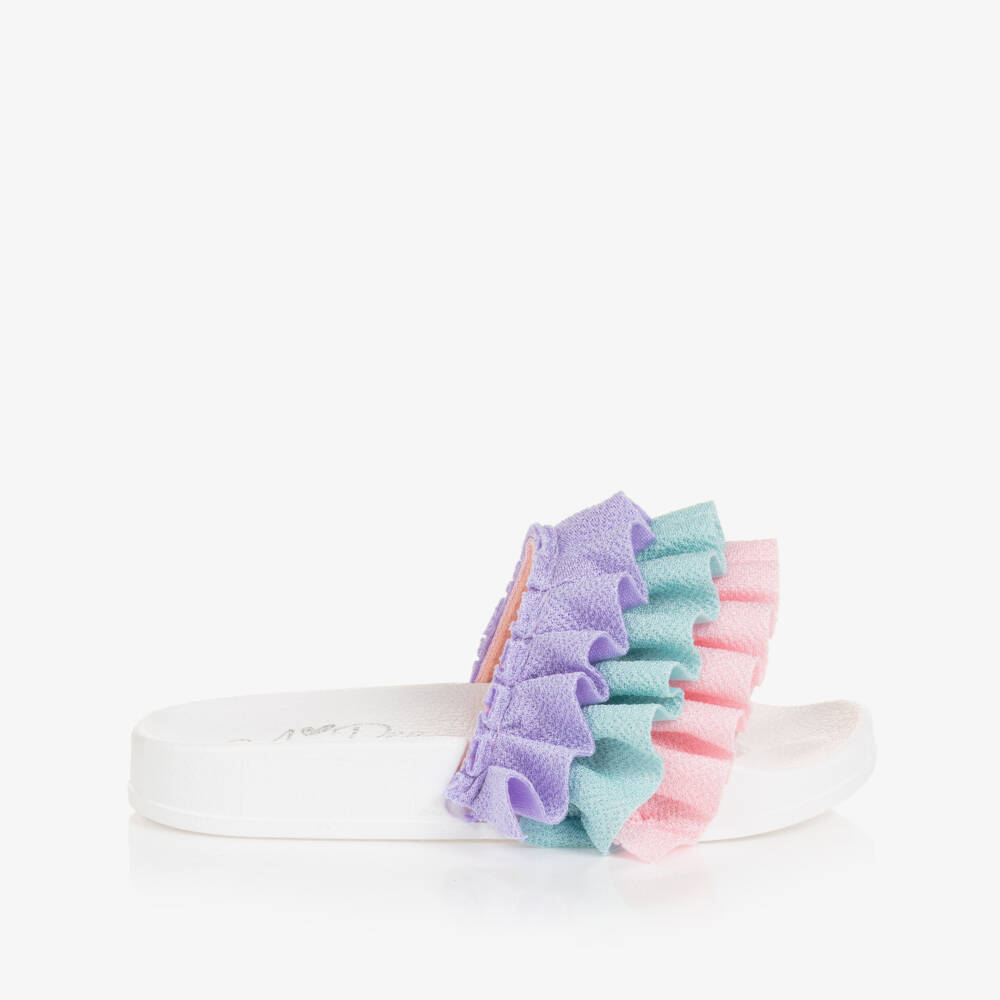 A Dee-Girls Lilac Purple Ruffle Sliders | Childrensalon Outlet