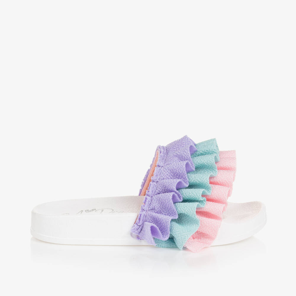 A Dee-Girls Lilac Purple Ruffle Sliders | Childrensalon Outlet