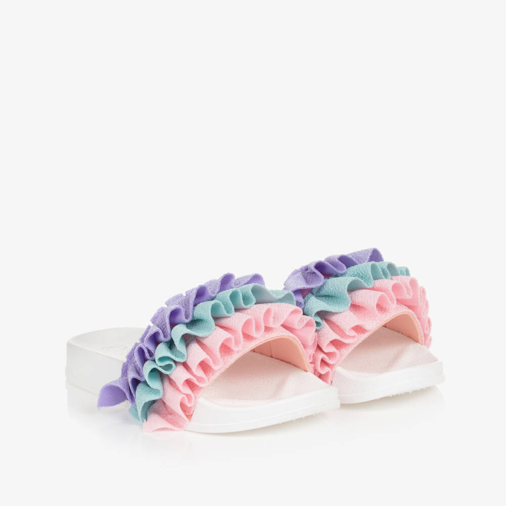 A Dee-Girls Lilac Purple Ruffle Sliders | Childrensalon Outlet